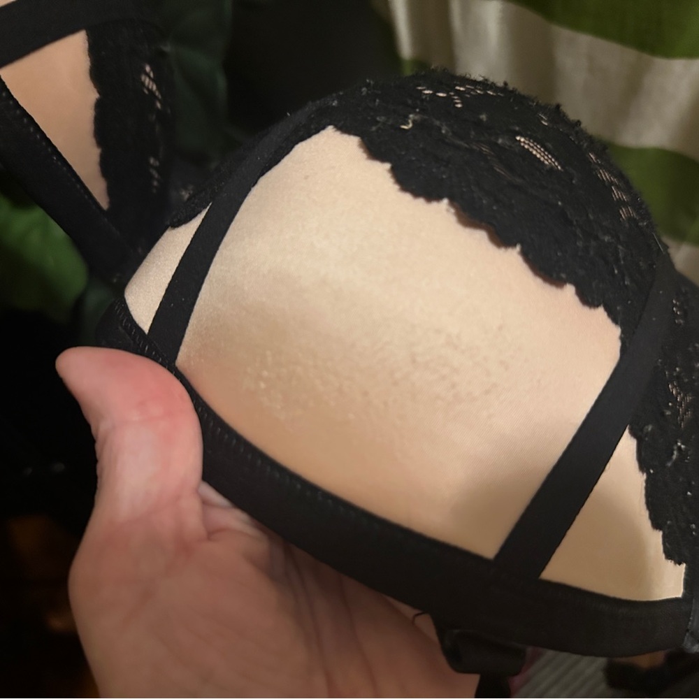 HOT Plus Lingerie Retro Inspired Pink Black Lace Torrid Bra Convertible 42 DDD - Picture 7 of 10